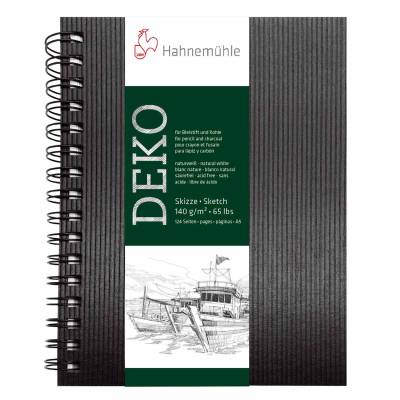 Hahnemühle Spiral-Skizzenbuch Deko schwarz 62 Blatt A5 von Hahnemühle
